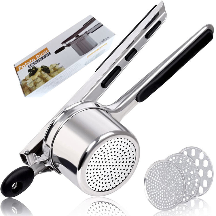 Heavy-Duty Stainless-Steel Kitchen Potato Ricer and Masher Good Price Ricer Potato Mud Press Kitchen Cooking Tools Potato Masher