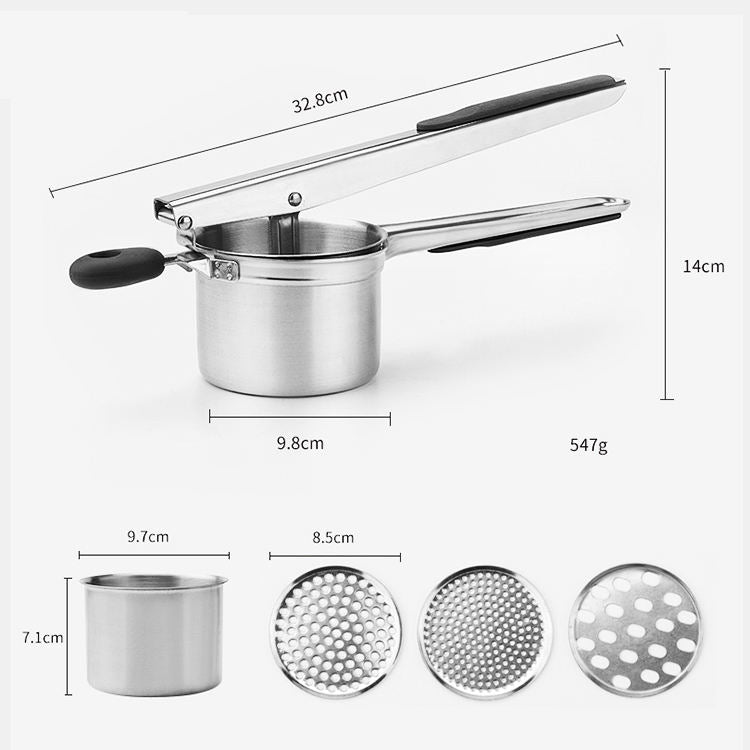Heavy-Duty Stainless-Steel Kitchen Potato Ricer and Masher Good Price Ricer Potato Mud Press Kitchen Cooking Tools Potato Masher