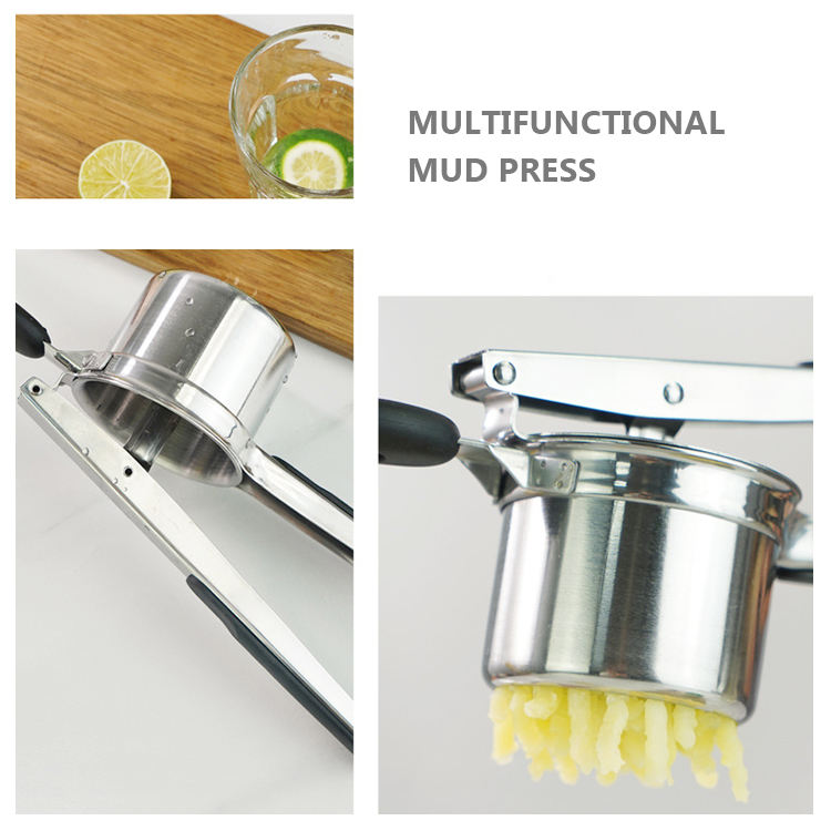 Heavy-Duty Stainless-Steel Kitchen Potato Ricer and Masher Good Price Ricer Potato Mud Press Kitchen Cooking Tools Potato Masher